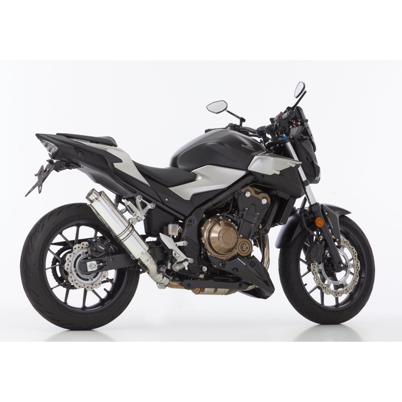 HURRIC Supersport Silberauspuff für HONDA CBR 500 R 2019-2024